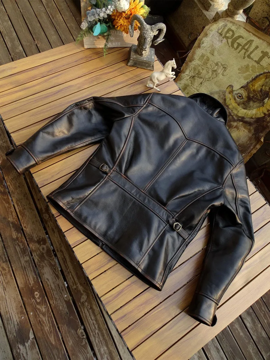 1920s Leather Newsboy Jacket