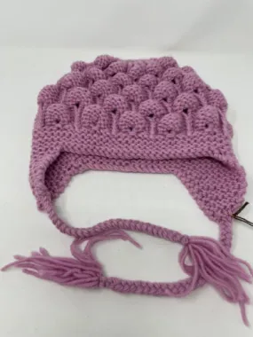 4-6 Y Lilac Bobble Knit Earflap Hat