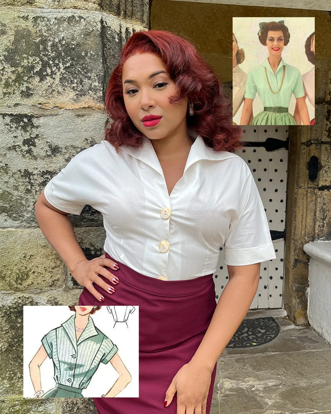 50s Norma Jean Blouse - Ivory