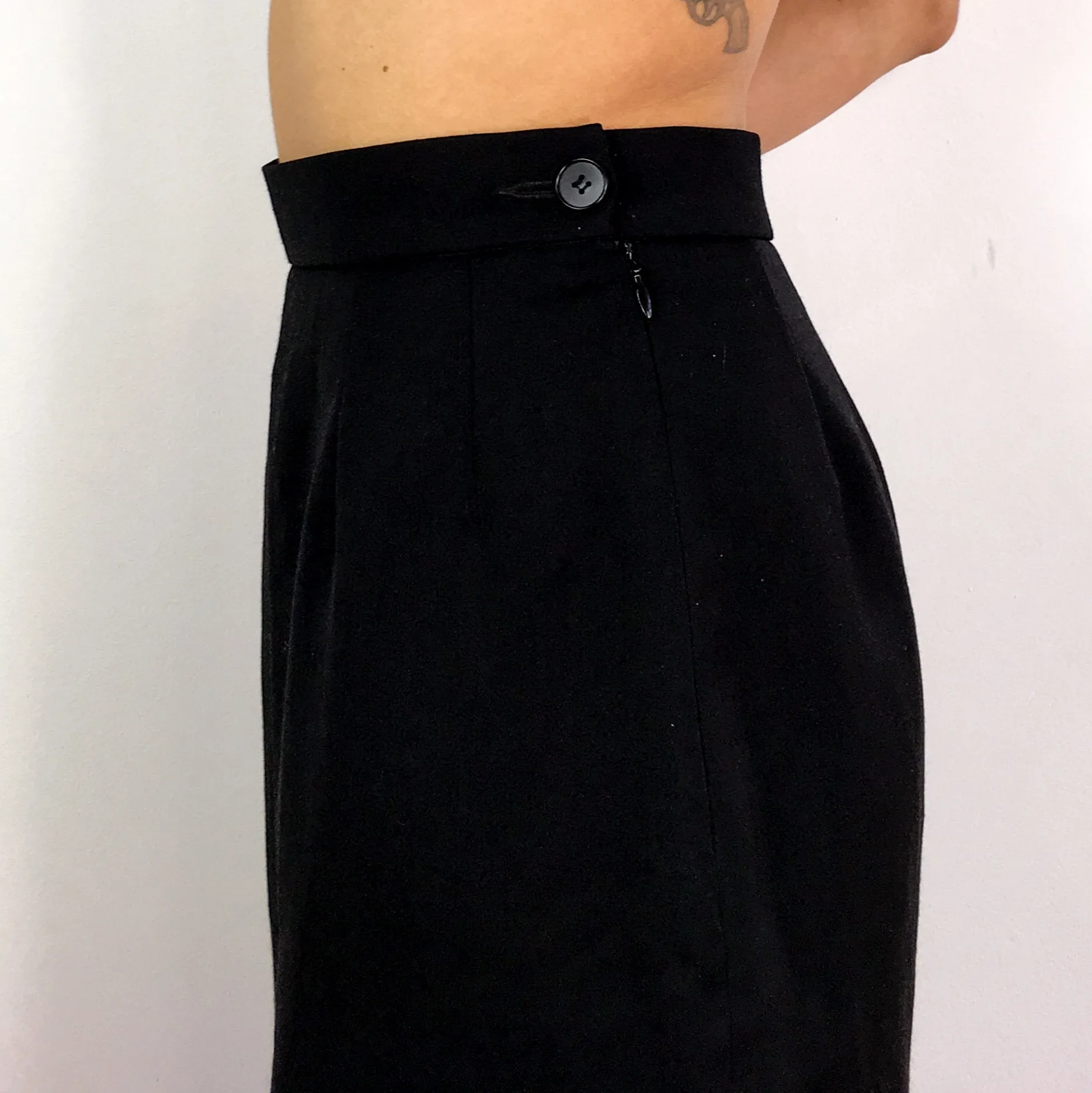 80s vintage Yves Saint Laurent wool pencil skirt