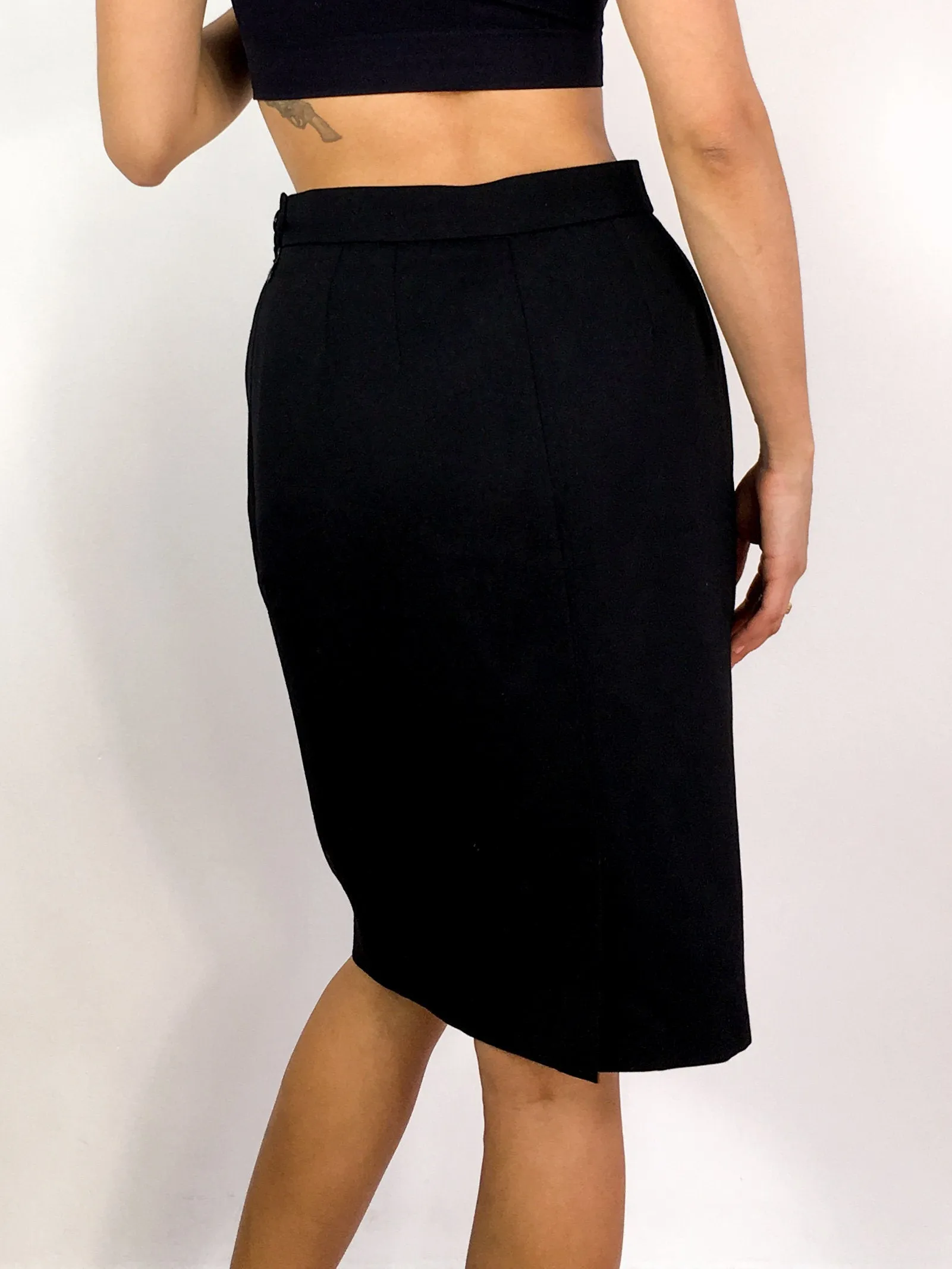 80s vintage Yves Saint Laurent wool pencil skirt