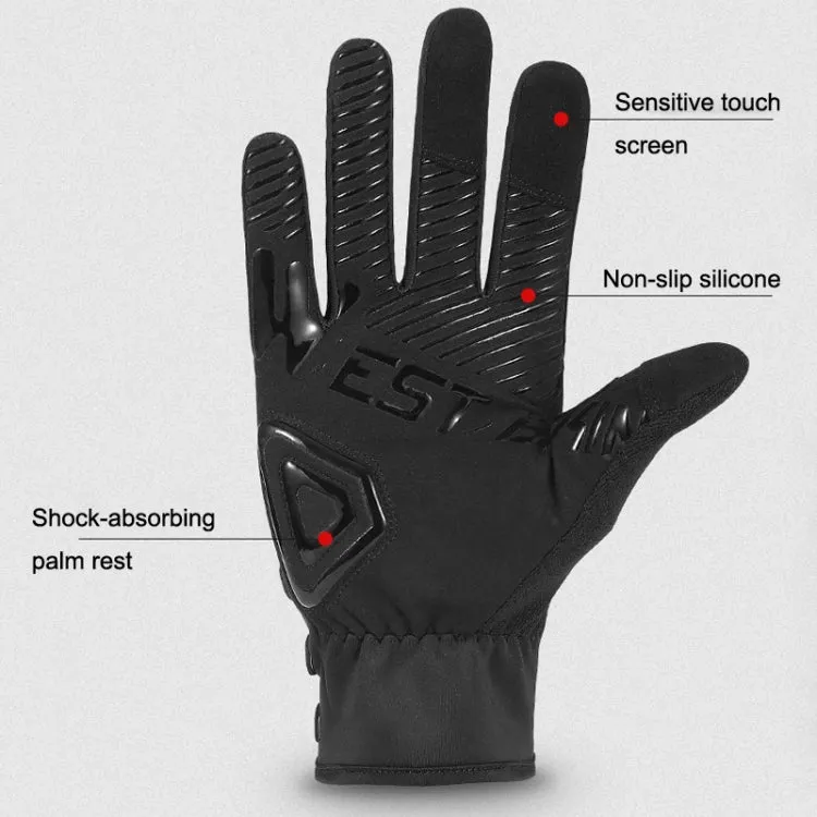 A Pair WEST BIKING Cycling Breathable Self-locking Gloves with Buckle, Size: XL(Anti-light Type)