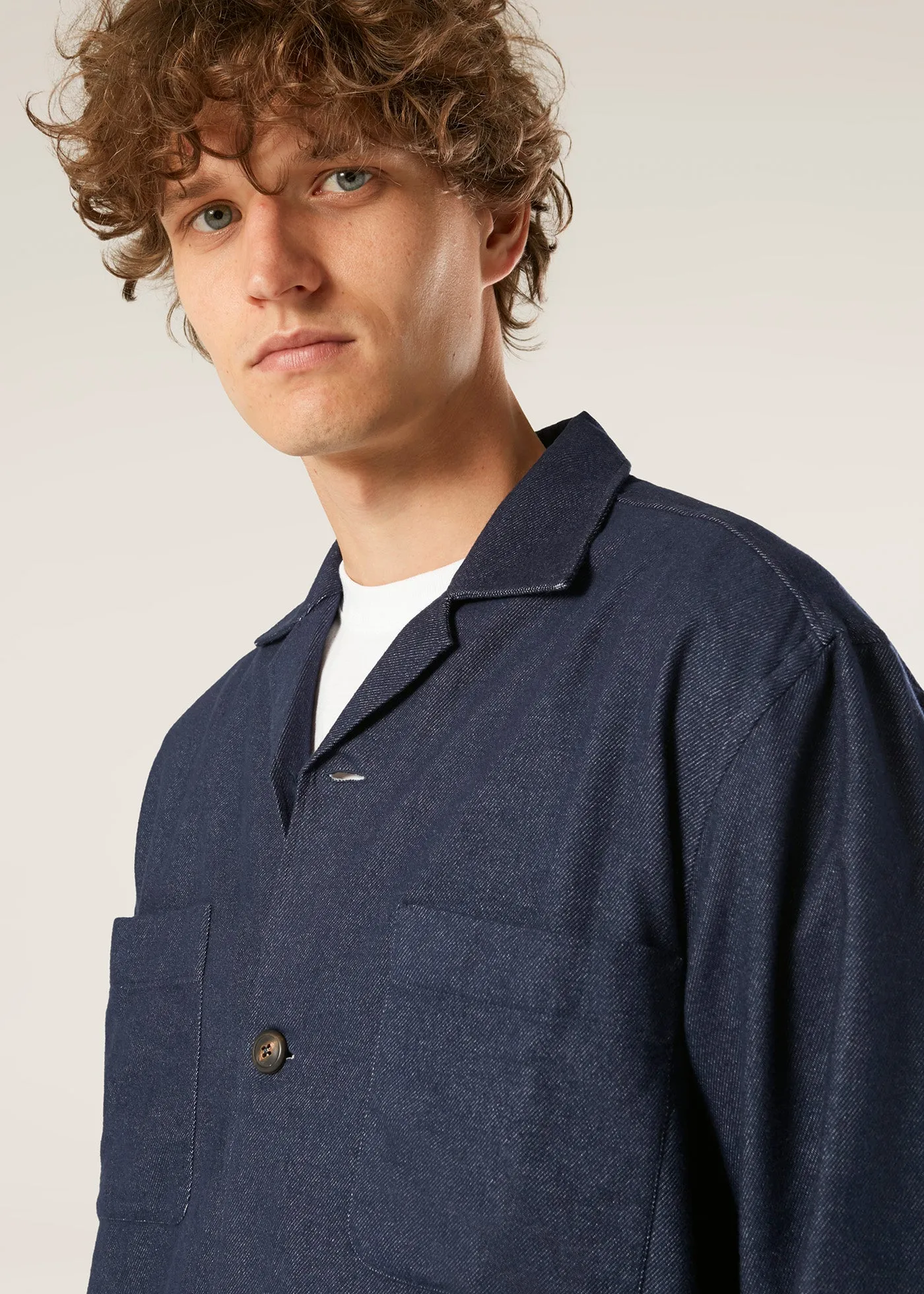 AABBA BLUE COTTON OVERSHIRT