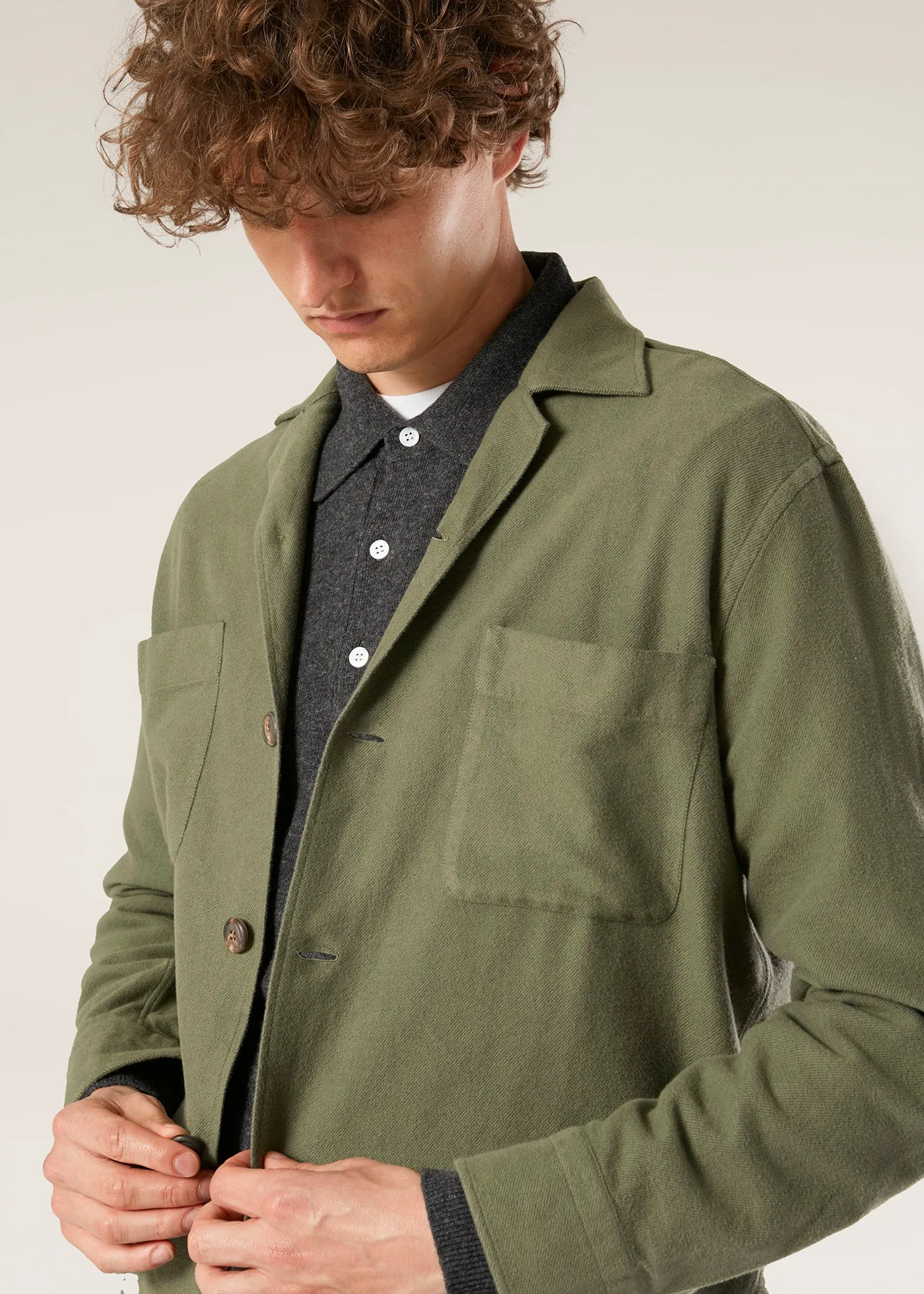 AABBA GREEN COTTON OVERSHIRT