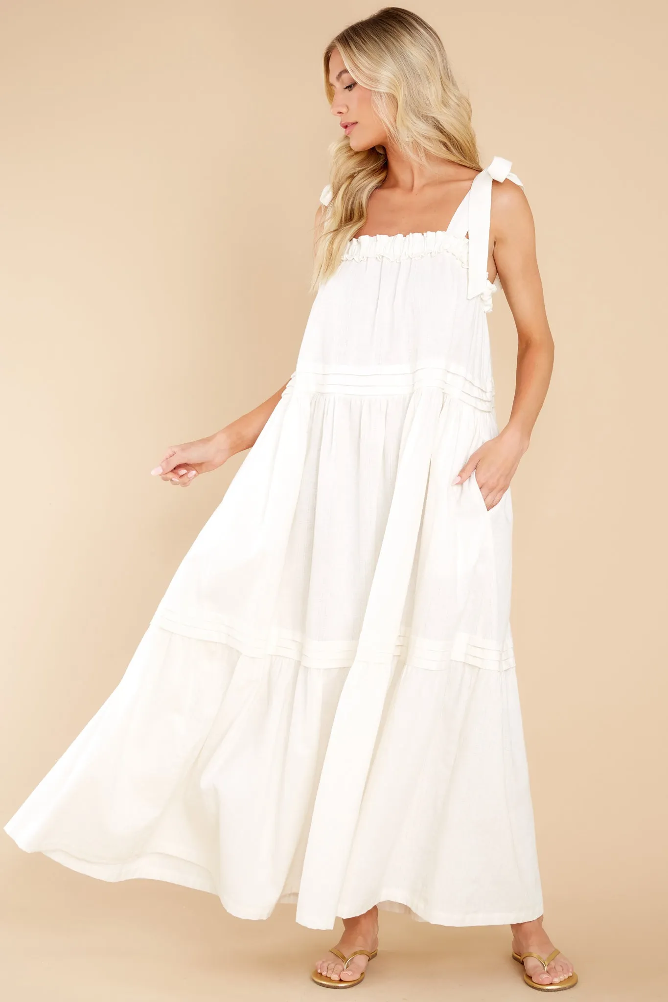 Abigail Ivory Ankle Dress