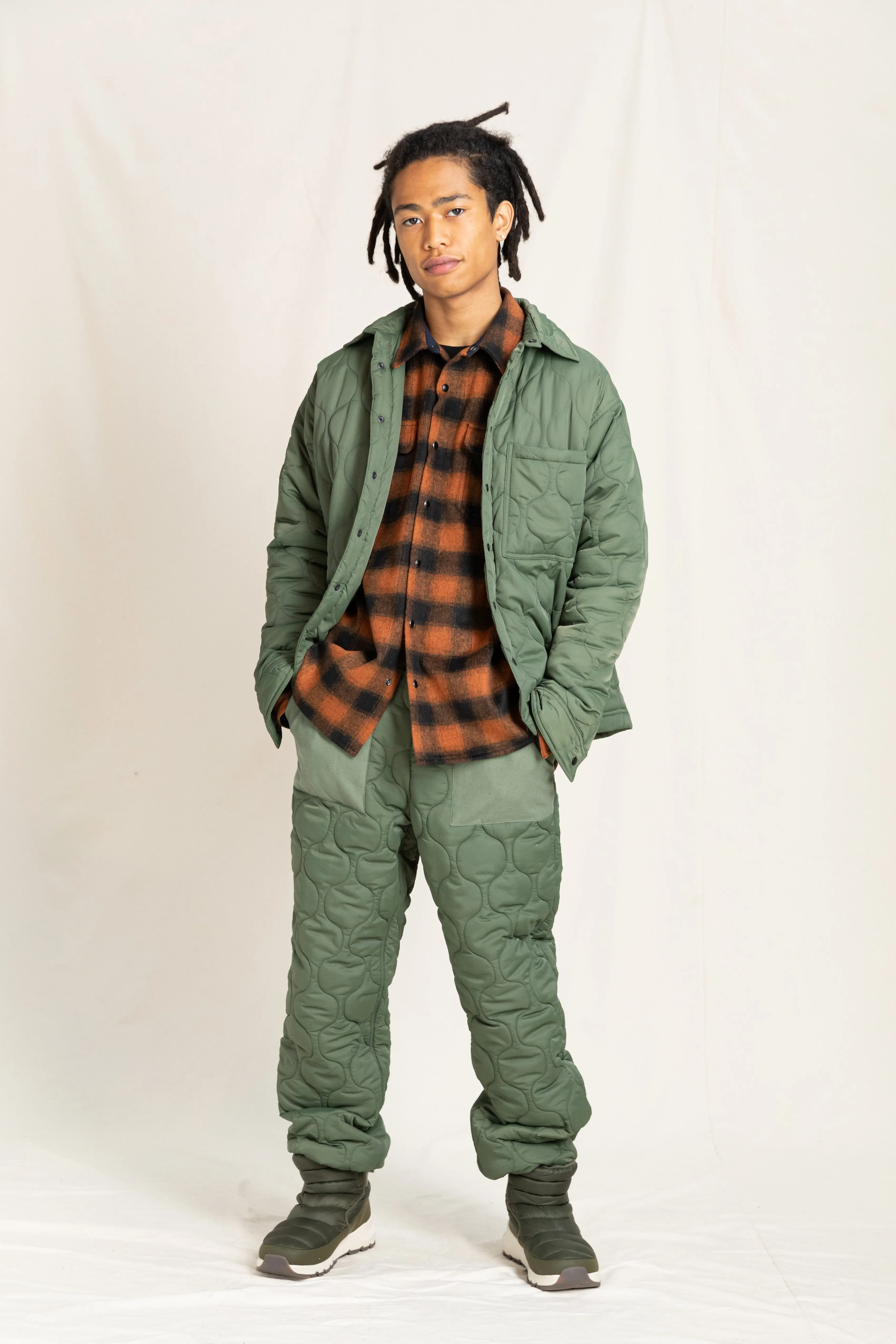 ALEX Khaki Quilt - Quilted Cargo Pants