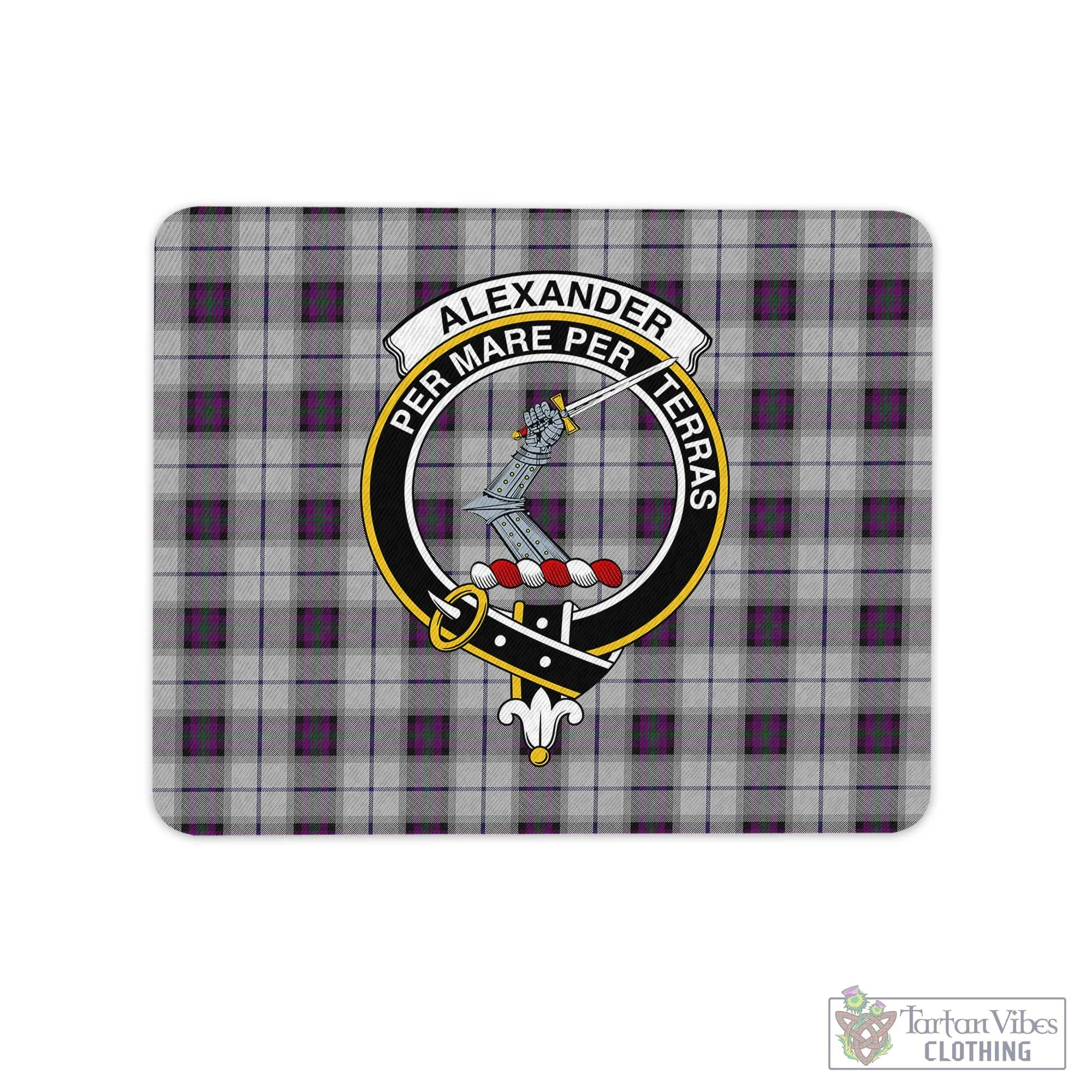 Alexander of Menstry Dress Tartan Mouse Pad with Family Crest