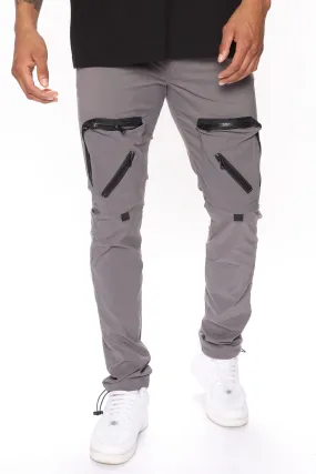 All Around Zipper Cargo Pants - Grey