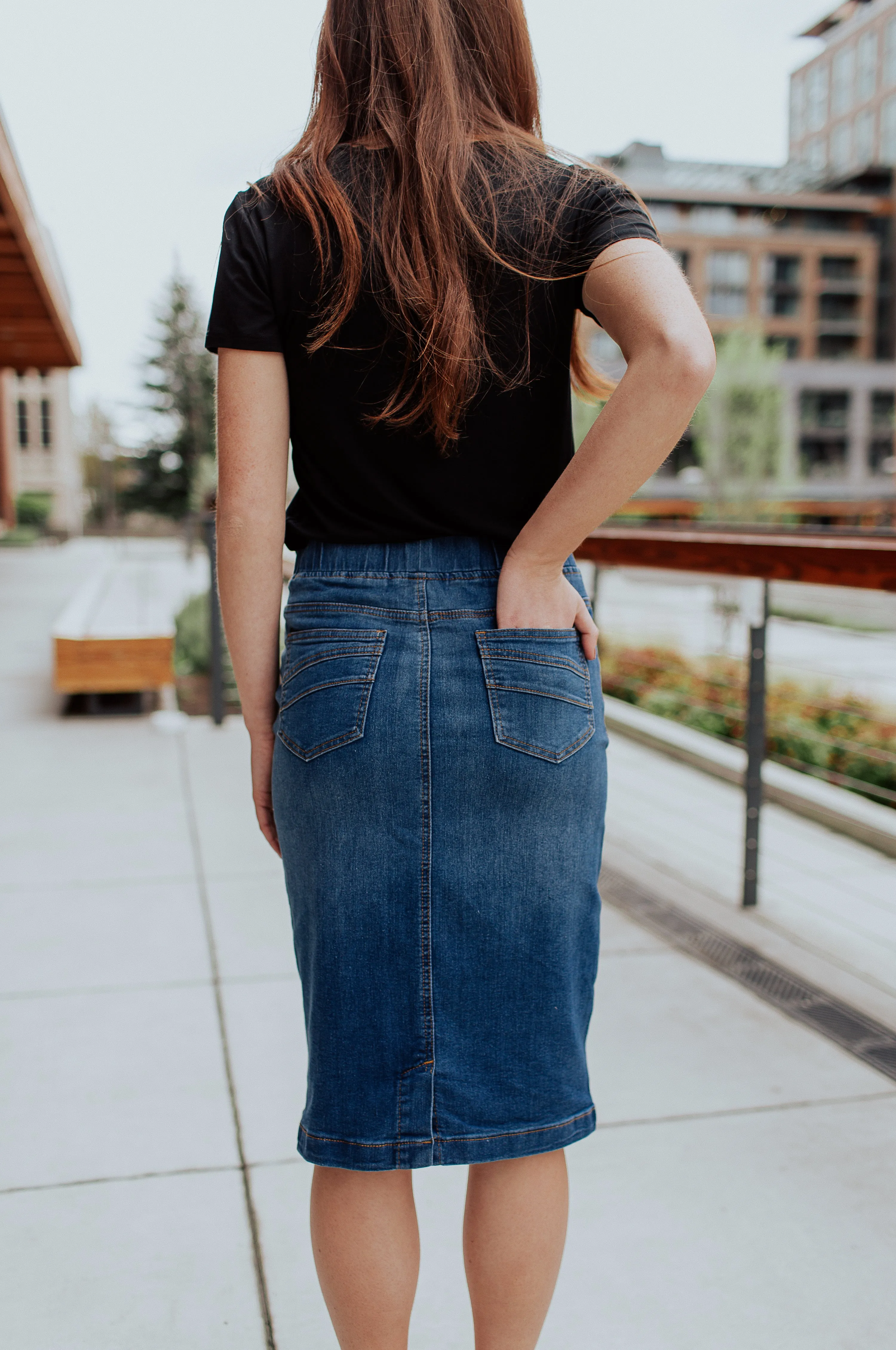 All Day Every Day Denim Skirt in VINTAGE WASH