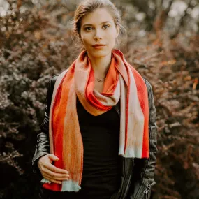 Alpaca Shawl Scarf - Burnt orange