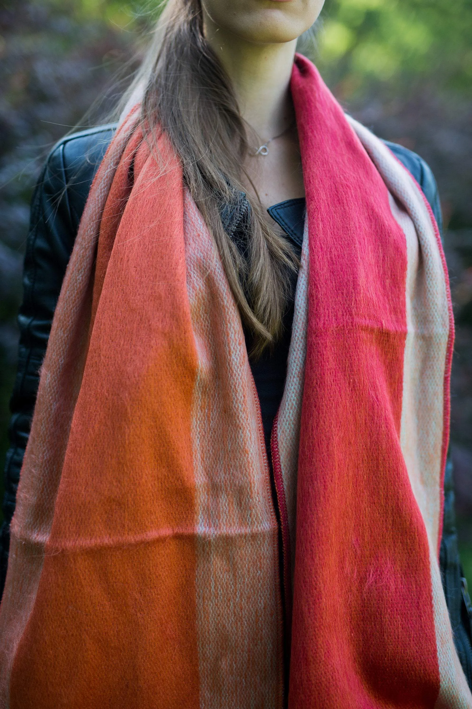 Alpaca Shawl Scarf - Burnt orange