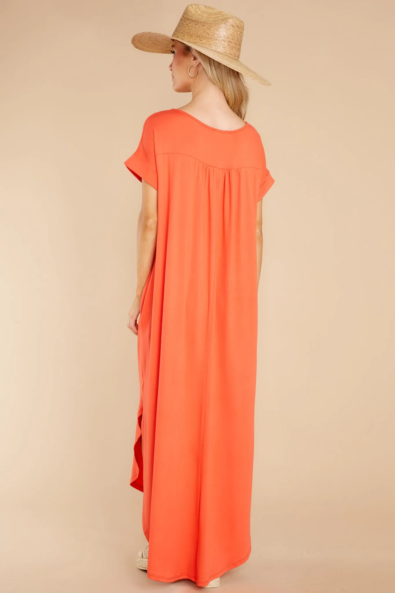 Always The Same Thing Coral Maxi Dress