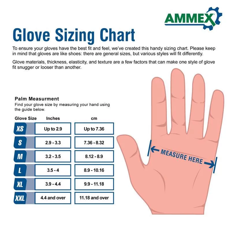 AMMEX Professional Nitrile Disposable Exam Gloves Medium Blue Powder Free 100 pk