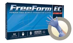 Ansell Microflex Freeform Ec Powder-Free Extended Cuff Nitrile Exam Gloves Glove Exam Nitrile Freeform Ecpf Lg 50/Bx 10 Bx/Cs