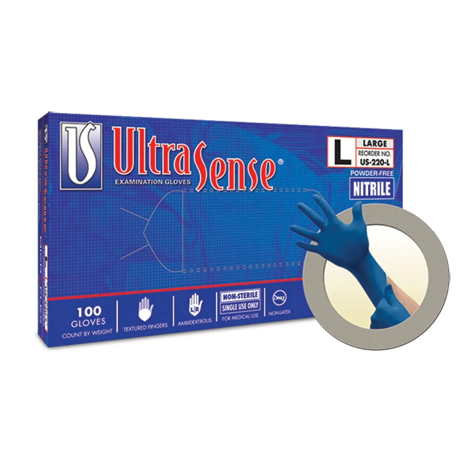 Ansell Microflex Ultrasense Powder-Free Nitrile Exam Gloves Glove Exam Nitrile Ultrasensepf Sm 100/Bx 10Bx/Cs