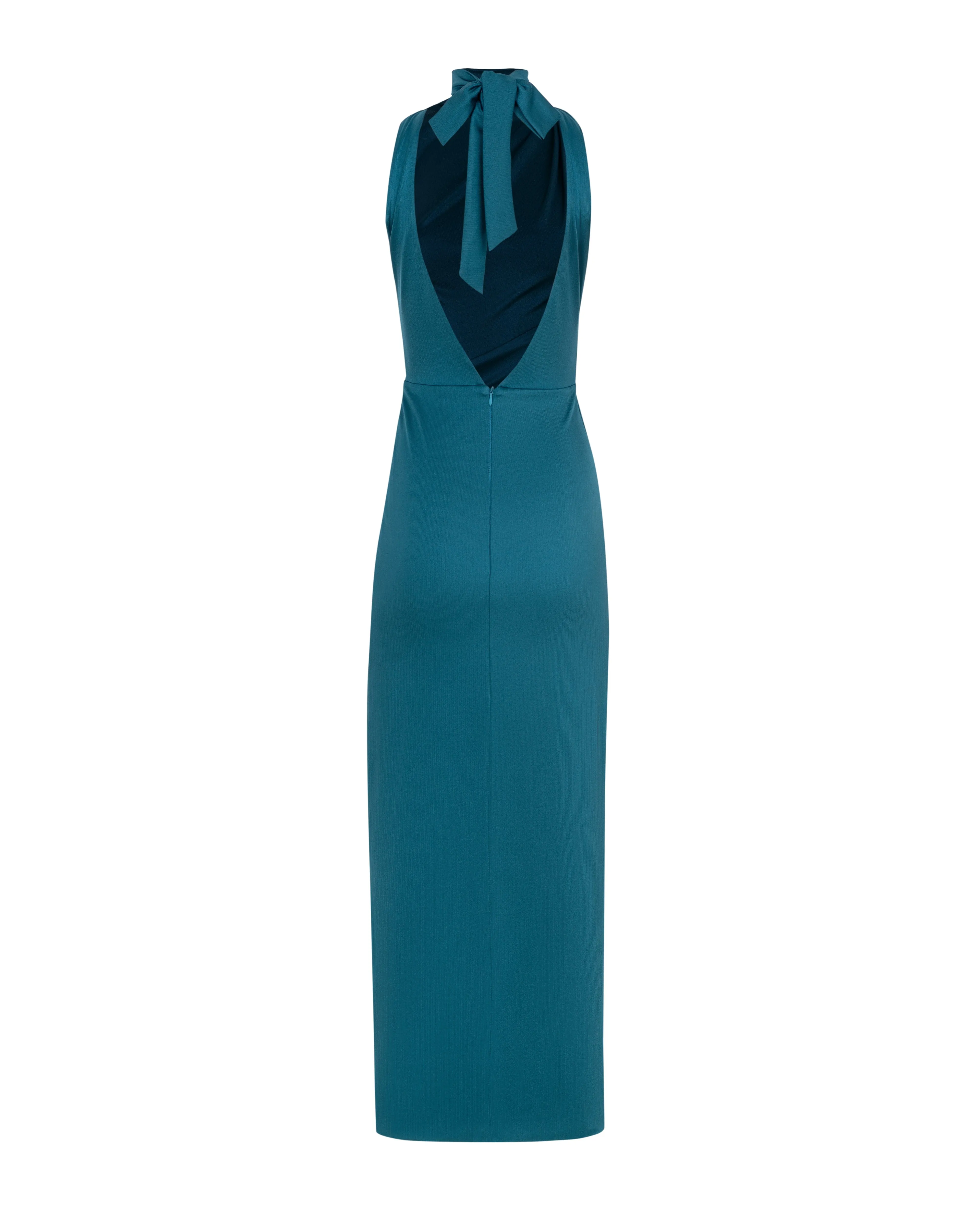 Aquamarine mock neck sleeveless maxi