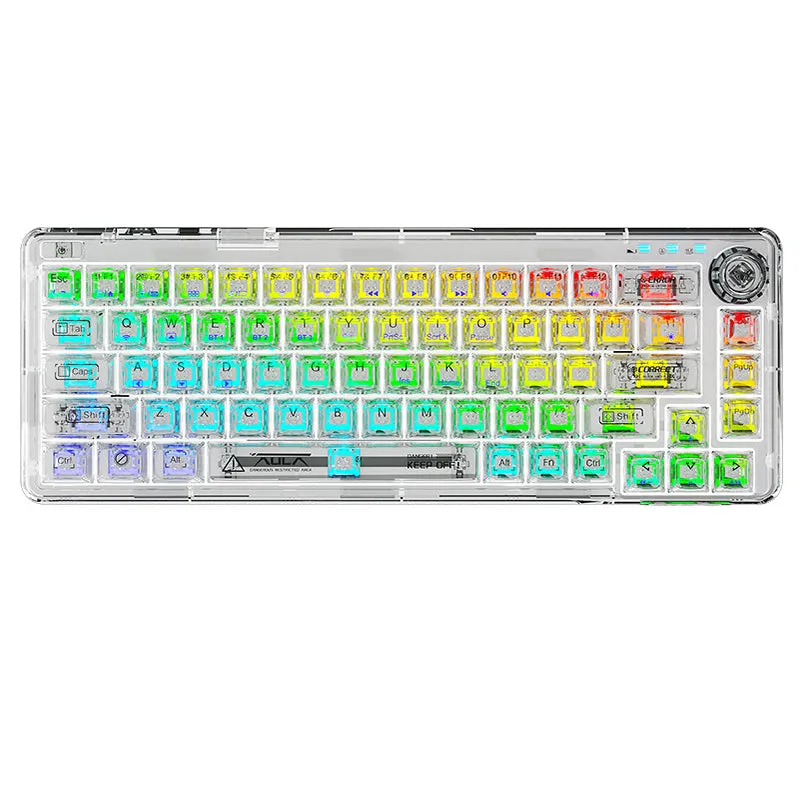 AULA F68 Transparent Gasket 3-Mode RGB Mechanical Keyboard