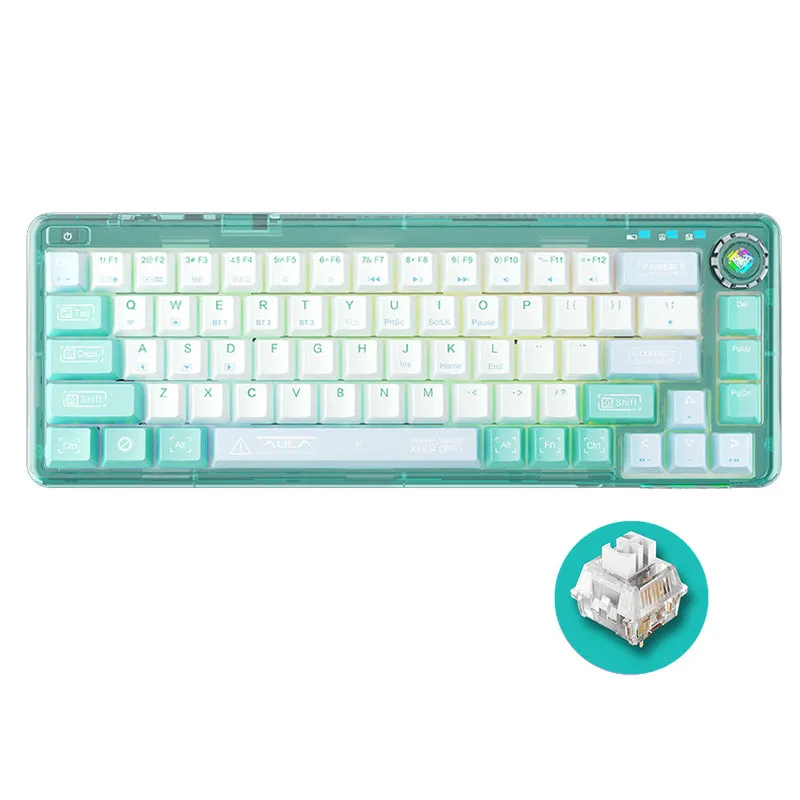 AULA F68 Transparent Gasket 3-Mode RGB Mechanical Keyboard