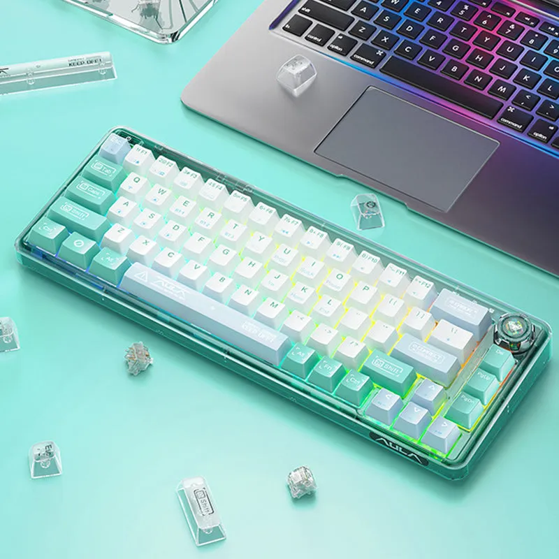 AULA F68 Transparent Gasket 3-Mode RGB Mechanical Keyboard