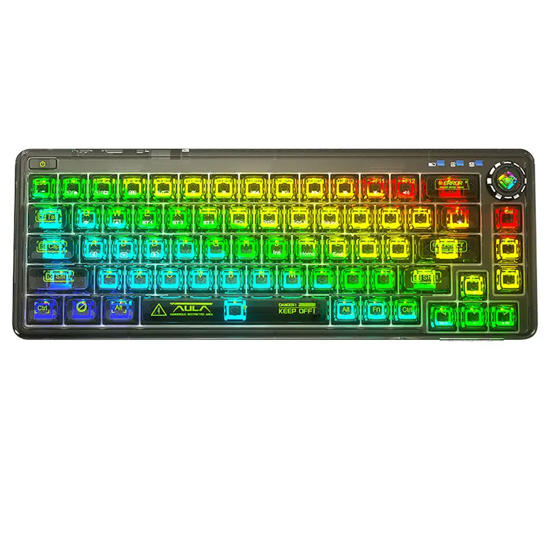 AULA F68 Transparent Gasket 3-Mode RGB Mechanical Keyboard