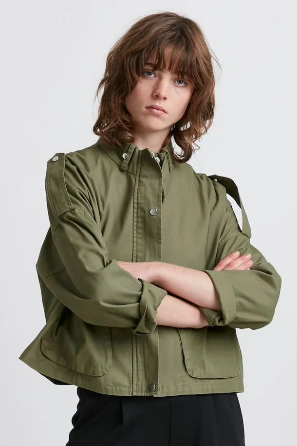 Avika Cropped Jacket (Khaki)