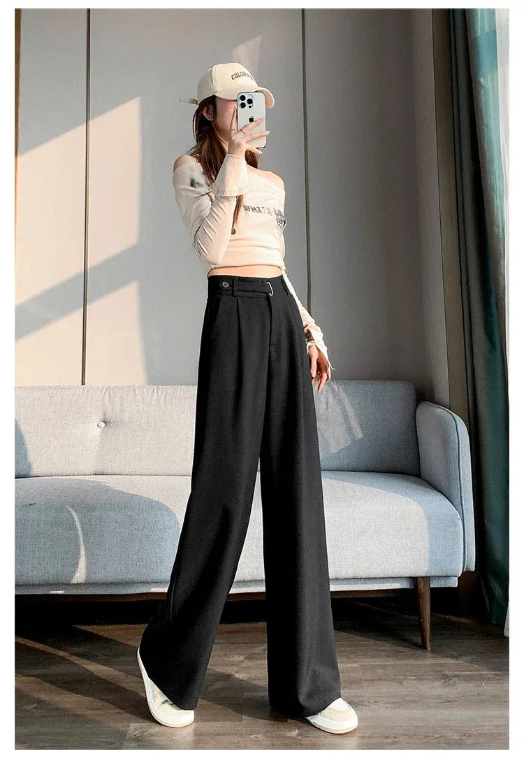 Baggy Classic Pants Vintage Office Lady Casual Trousers Work High Pants