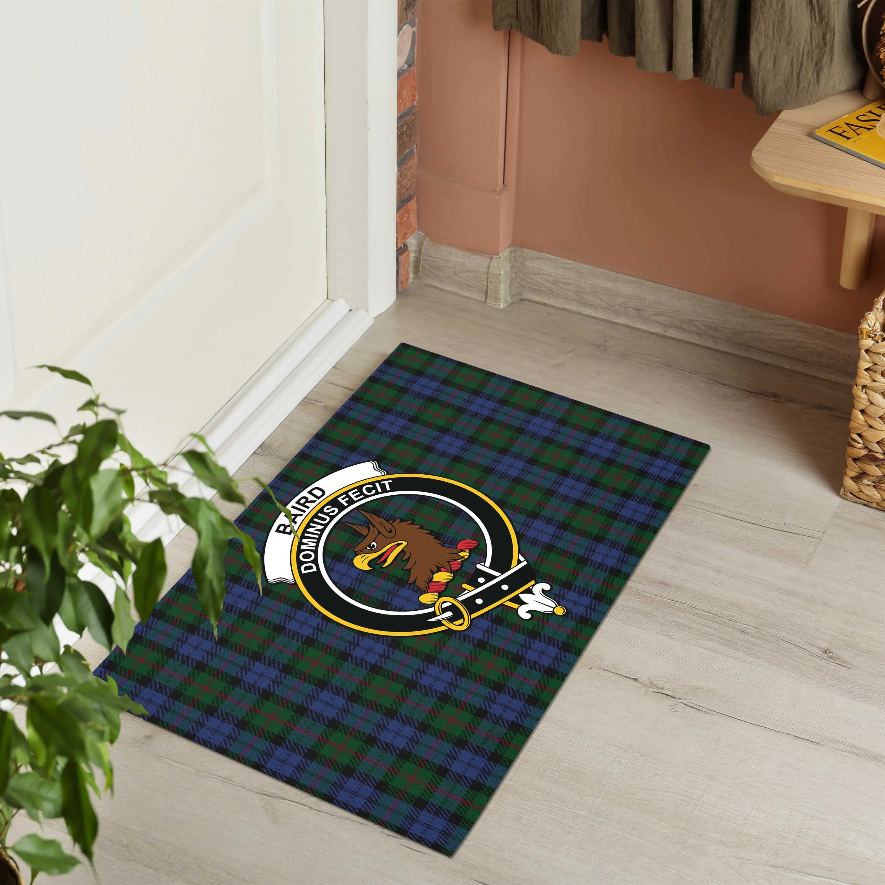 Baird Tartan Door Mat with Family Crest