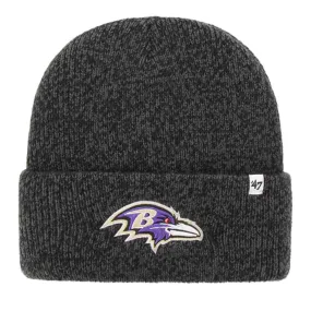 Baltimore Ravens '47 Brand Black "Brain Freeze" Thick Knit Cuffed Beanie Hat Cap