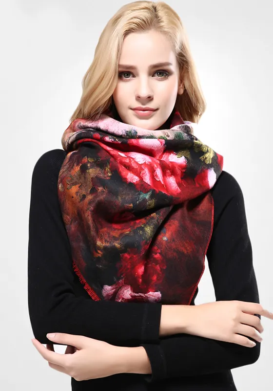 Bandana Print Wool Scarf