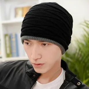 Beanies Knitted Men's Ladies Winter Men Caps Warm Fur Winter Beanie Fleece Knit Bonnet  Hat