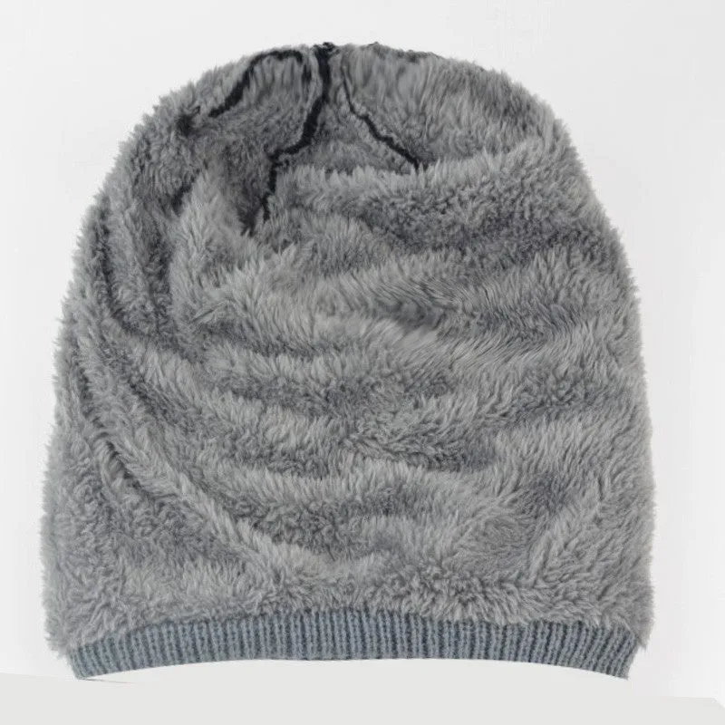 Beanies Knitted Men's Ladies Winter Men Caps Warm Fur Winter Beanie Fleece Knit Bonnet  Hat