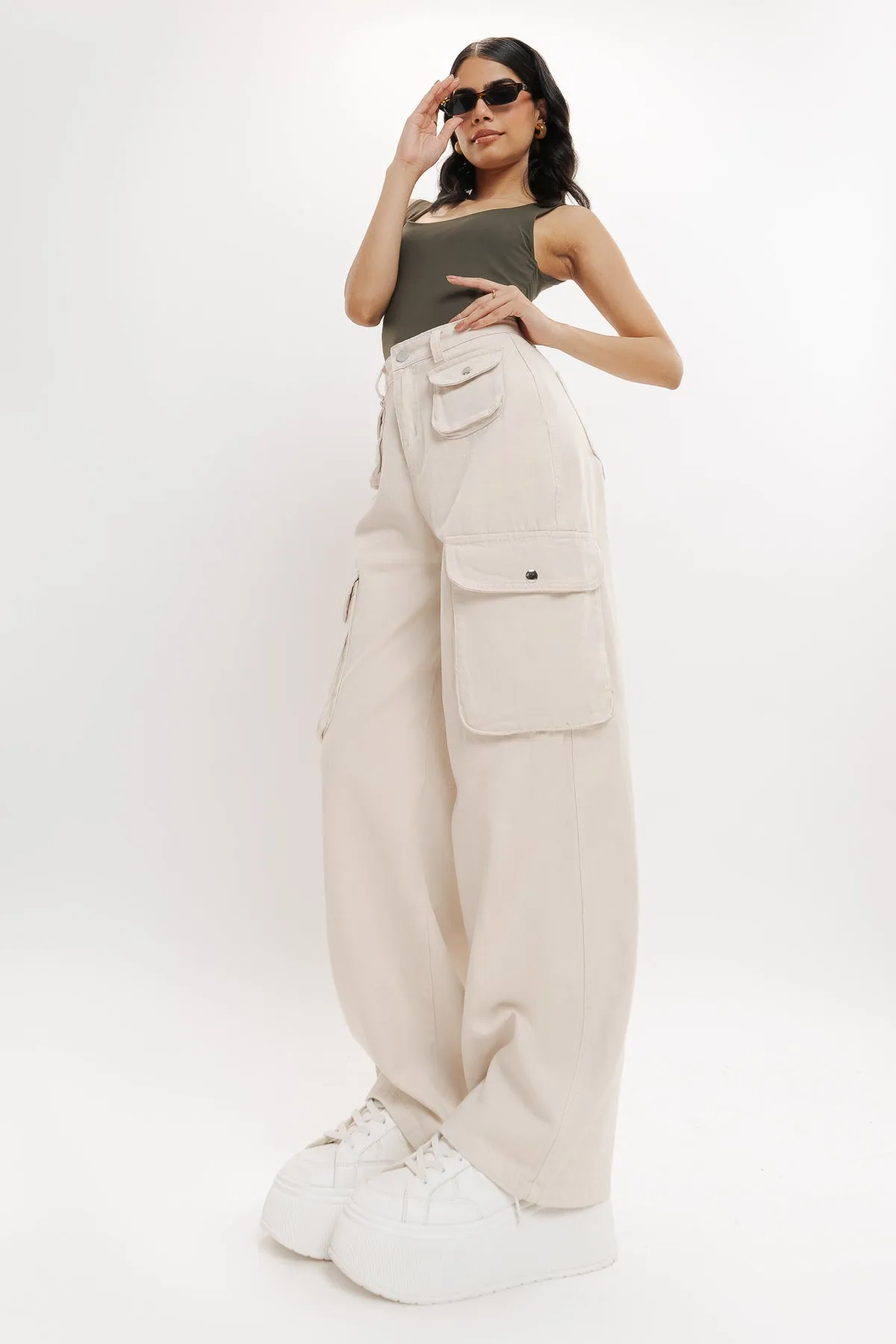 Beige Cargo Pant