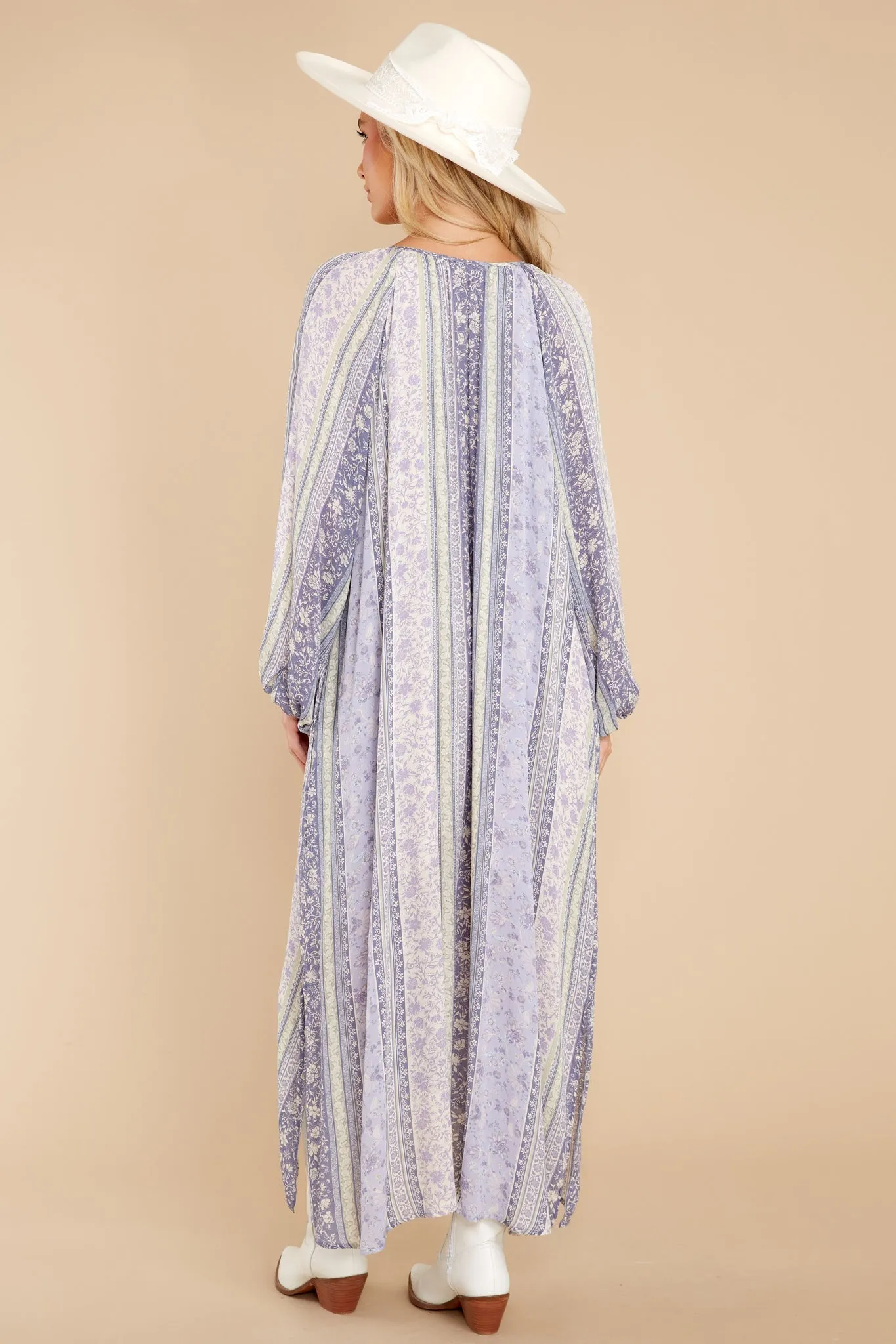 Beyond Wishes Lavender Floral Print Maxi Dress