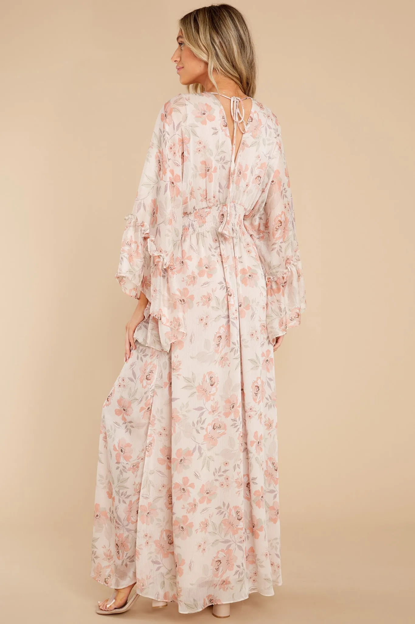 Bring Me Flowers Blush Floral Print Maxi Dress