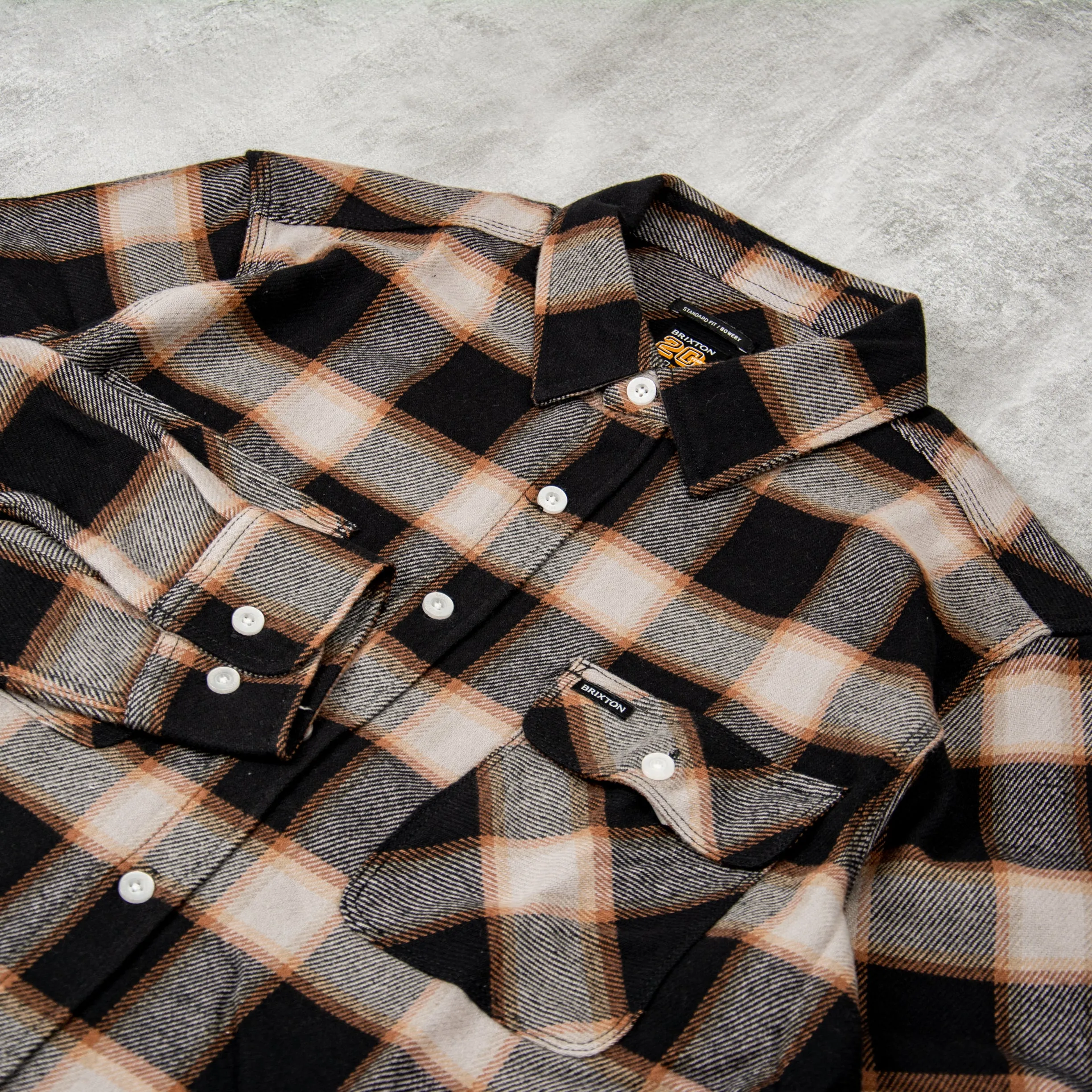 Brixton Bowery 20th Anniversary Flannel Shirt - Black / Cream