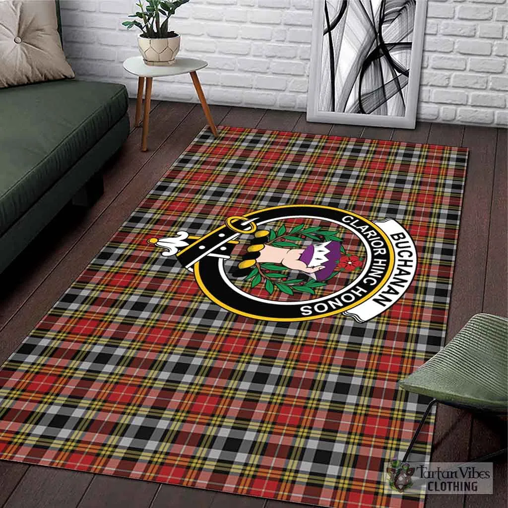 Buchanan Old Dress Tartan Area Rug with Family Crest