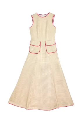 Buru   Pencil & Paper Co. The Kelly Gown MIDI - Cream Windowpane