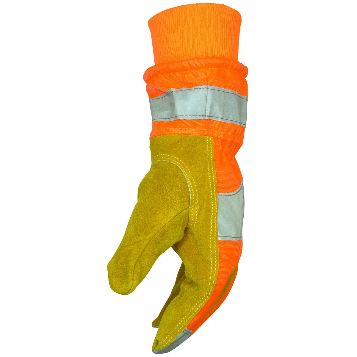 Caiman 1353 Hi-Vis Back Heatrac Insulation Cowhide Leather Palm Safety Glove (1 Pair)