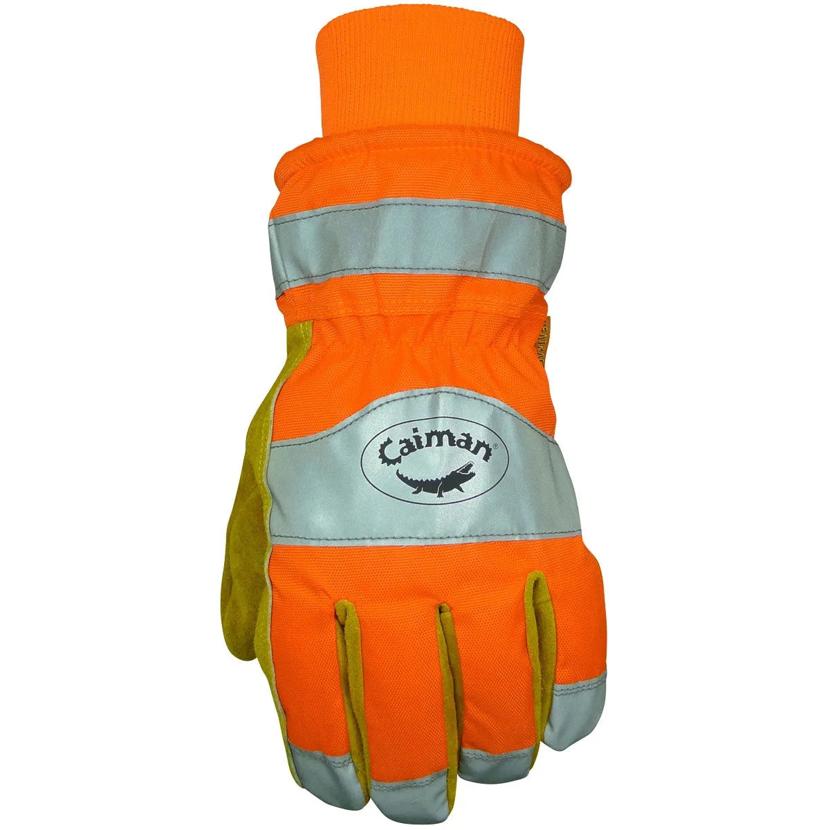 Caiman 1353 Hi-Vis Back Heatrac Insulation Cowhide Leather Palm Safety Glove (1 Pair)