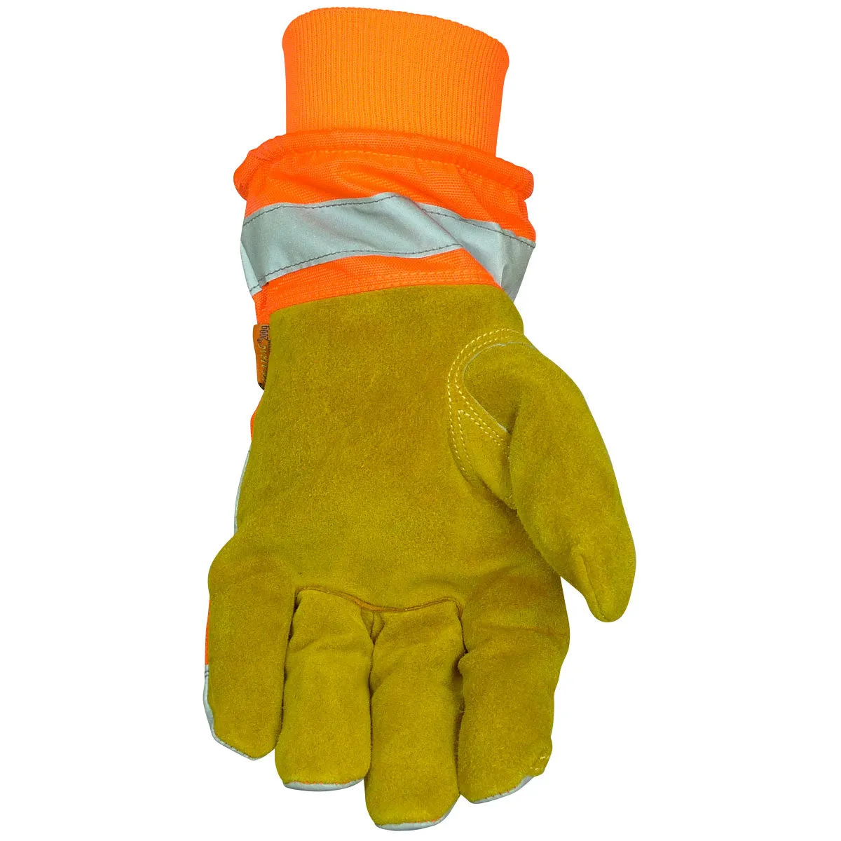 Caiman 1353 Hi-Vis Back Heatrac Insulation Cowhide Leather Palm Safety Glove (1 Pair)