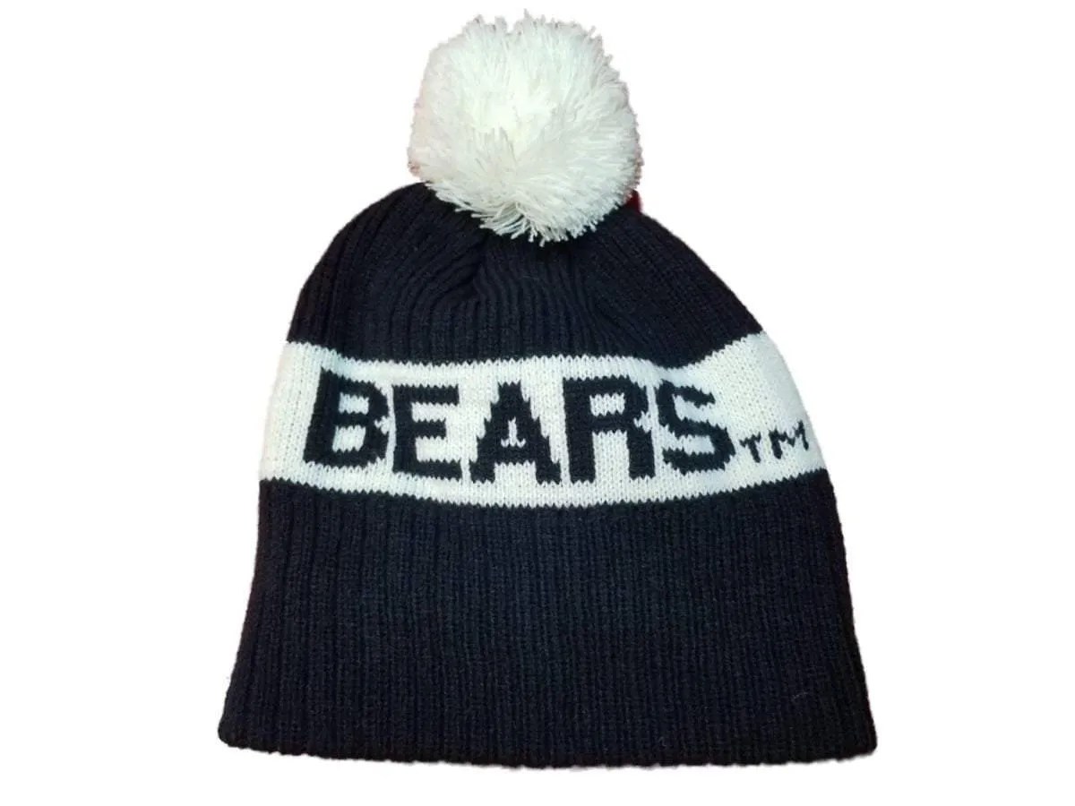 Cal Bears TOW Navy and White Acrylic Knit Visor Beanie Hat Cap with Poof Ball