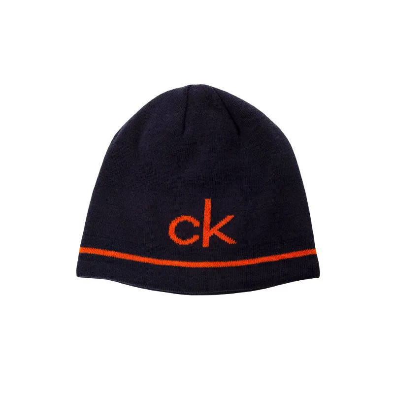 CALVIN KLEIN React Reversible Men's Beanie (Navy/Orange)