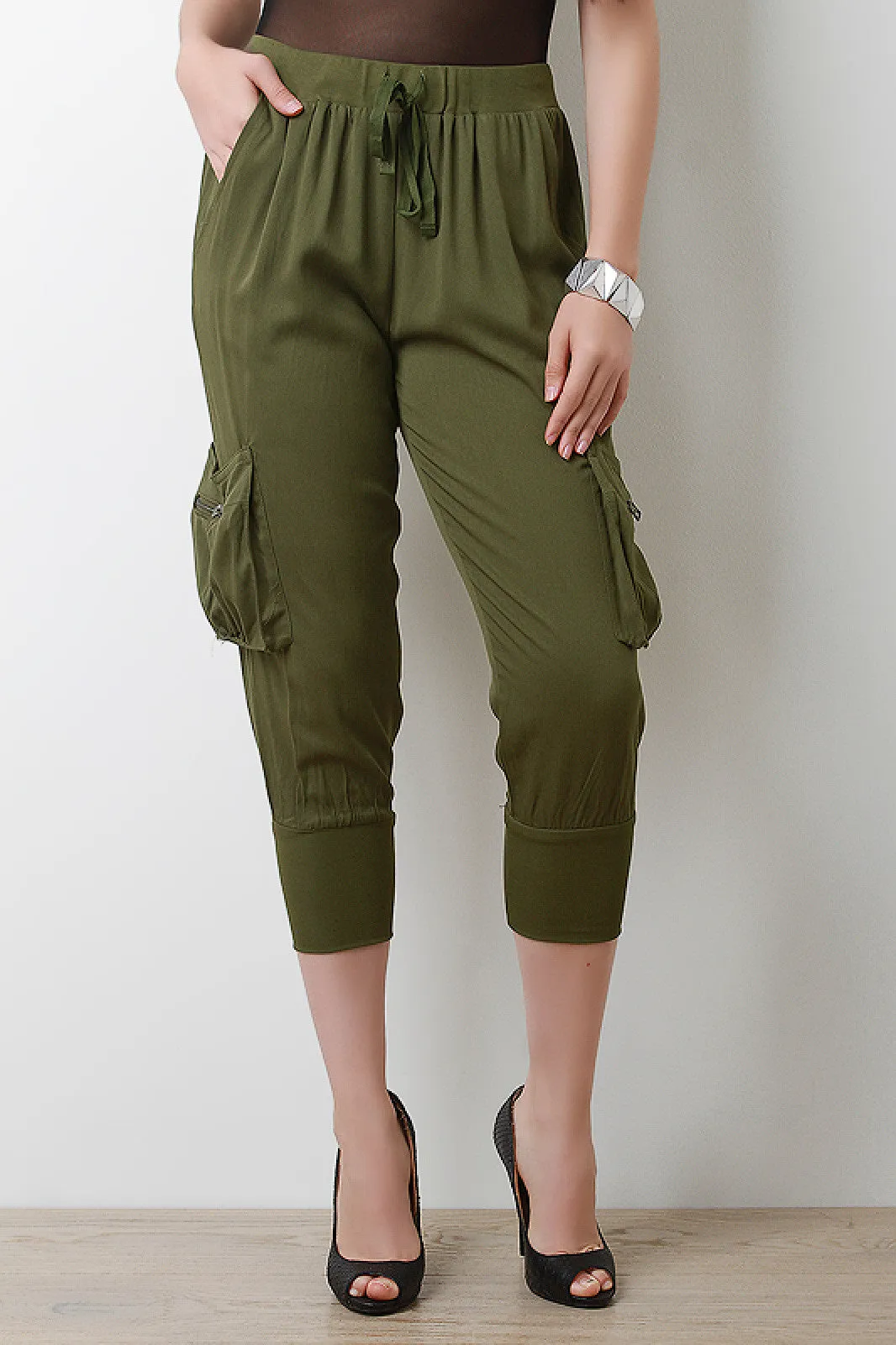 Cargo Jogger Capri Pants