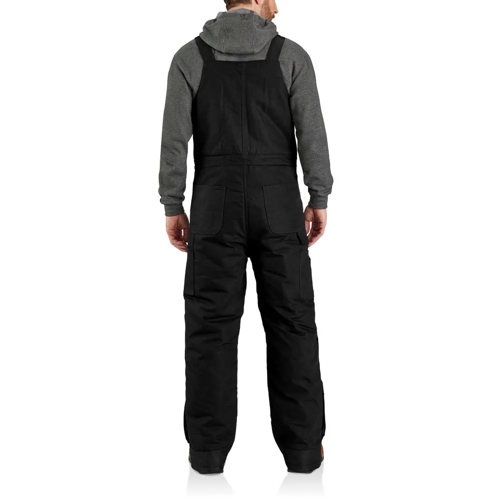 'Carhartt' Men's Loose Fit Firm Duck Insulated Biberall-Level 4 Extreme Warmth Rating - Black