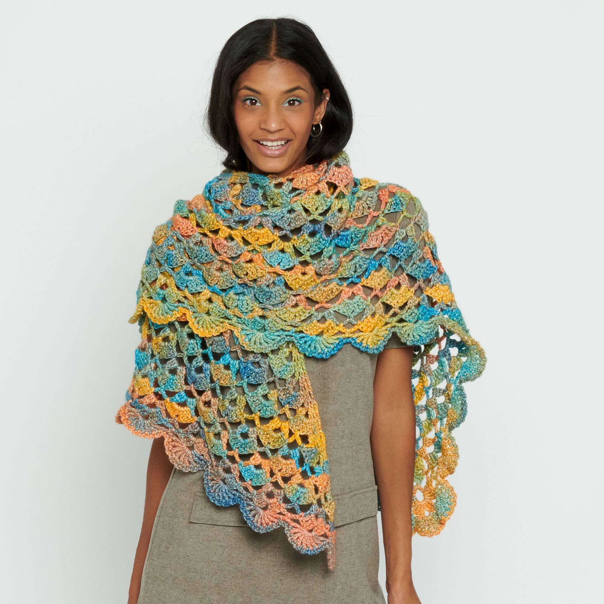 Caron Shells & Clusters Crochet Shawl