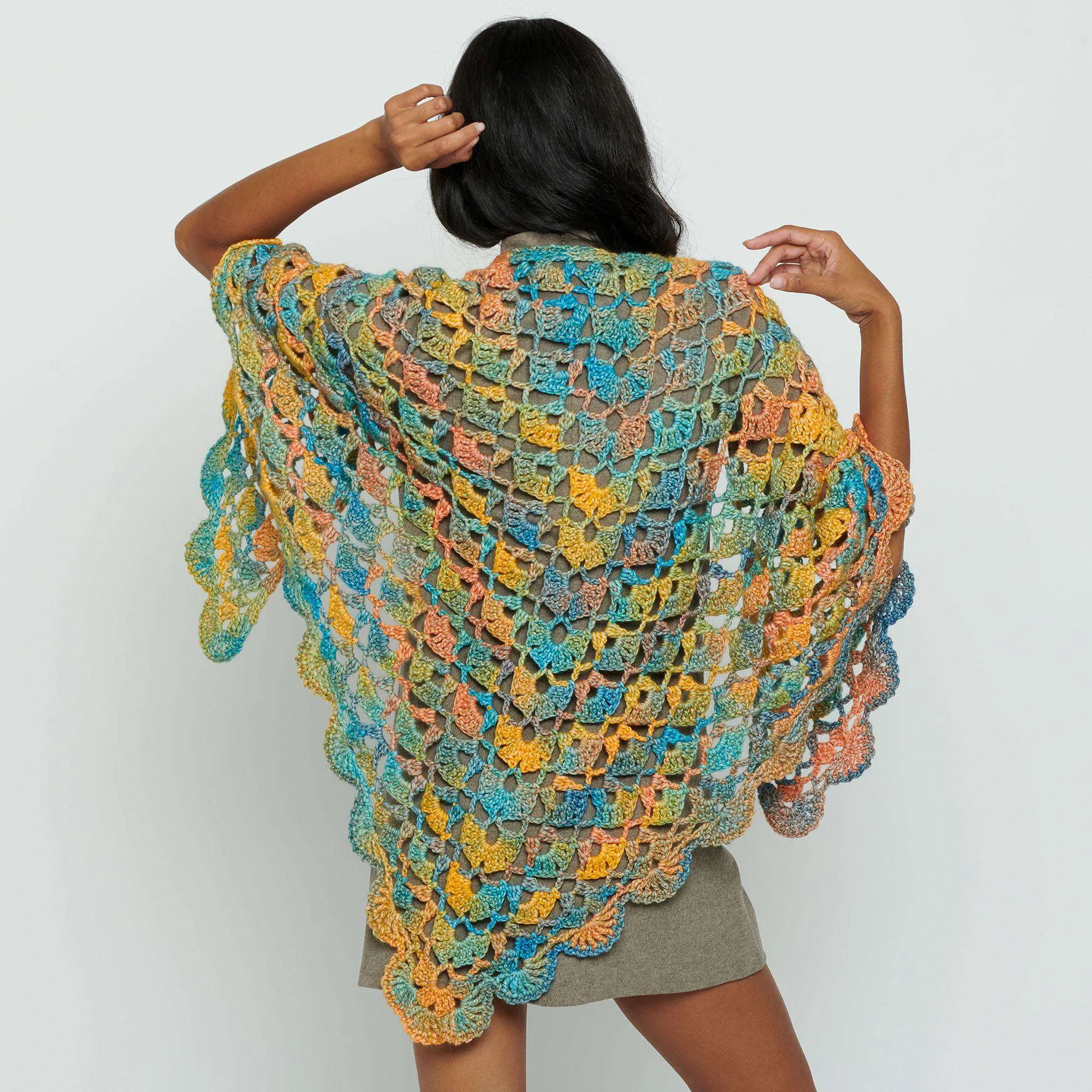 Caron Shells & Clusters Crochet Shawl