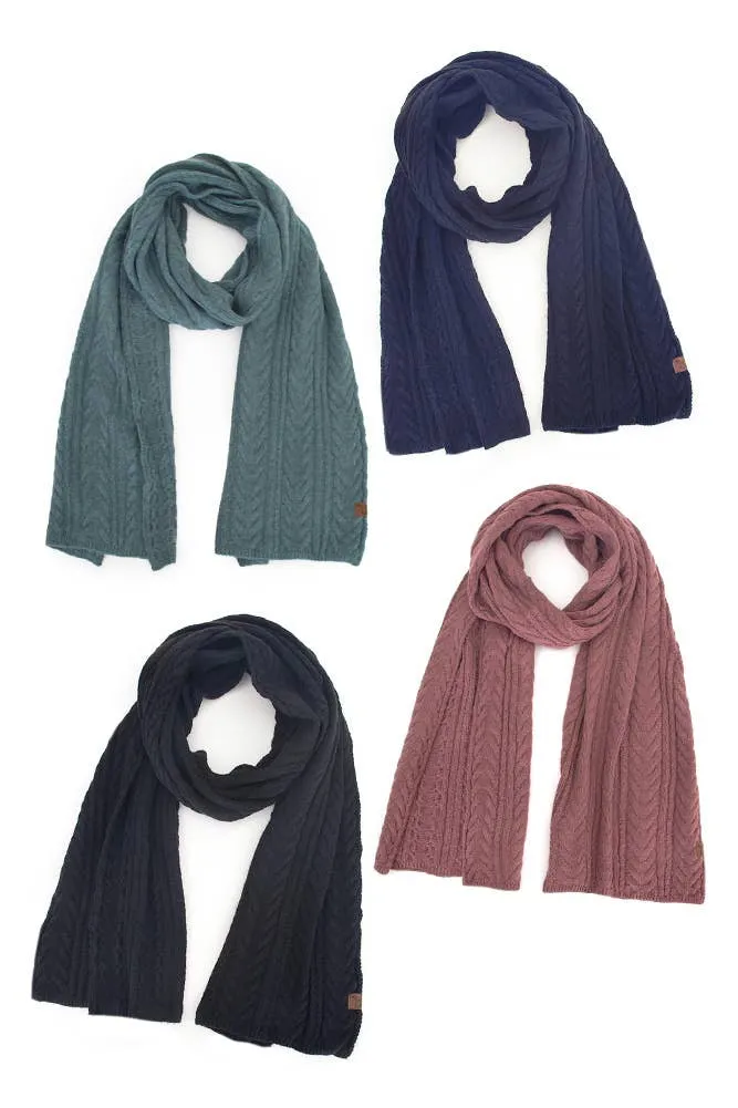 C.C Cable Winter Scarf: Coco Berry