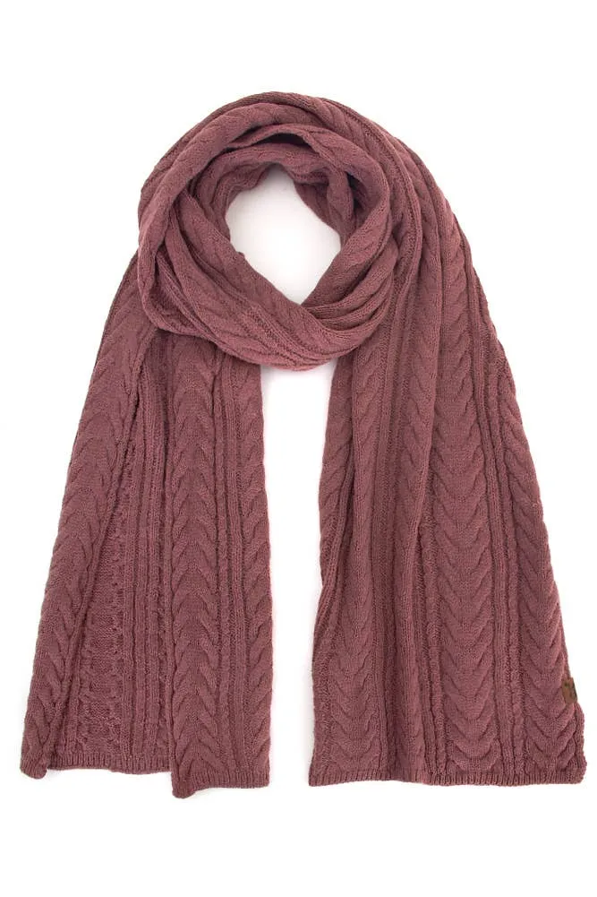 C.C Cable Winter Scarf: Coco Berry