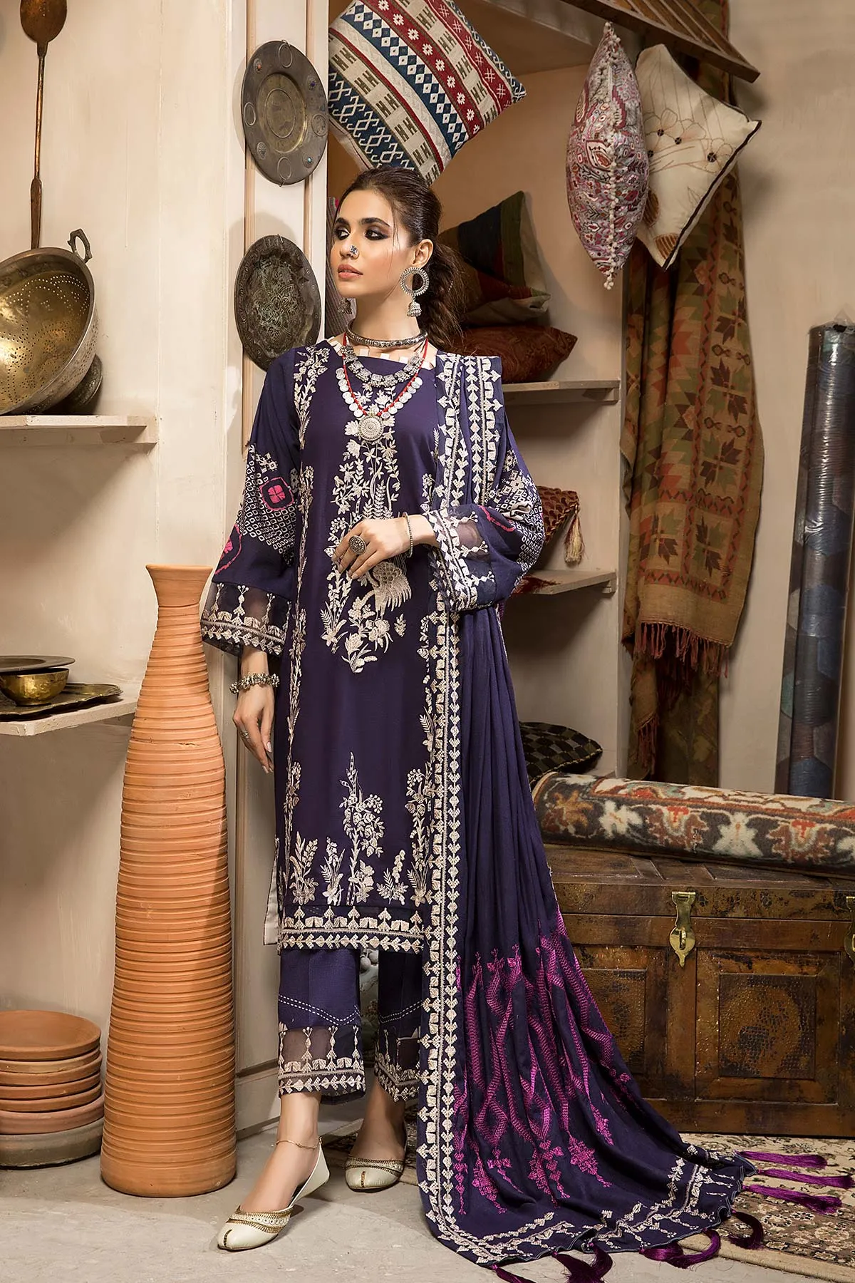 Charizma Naranji · Embroidered Khaddar With Khaddar Shawl Vol 1 – CNW-07