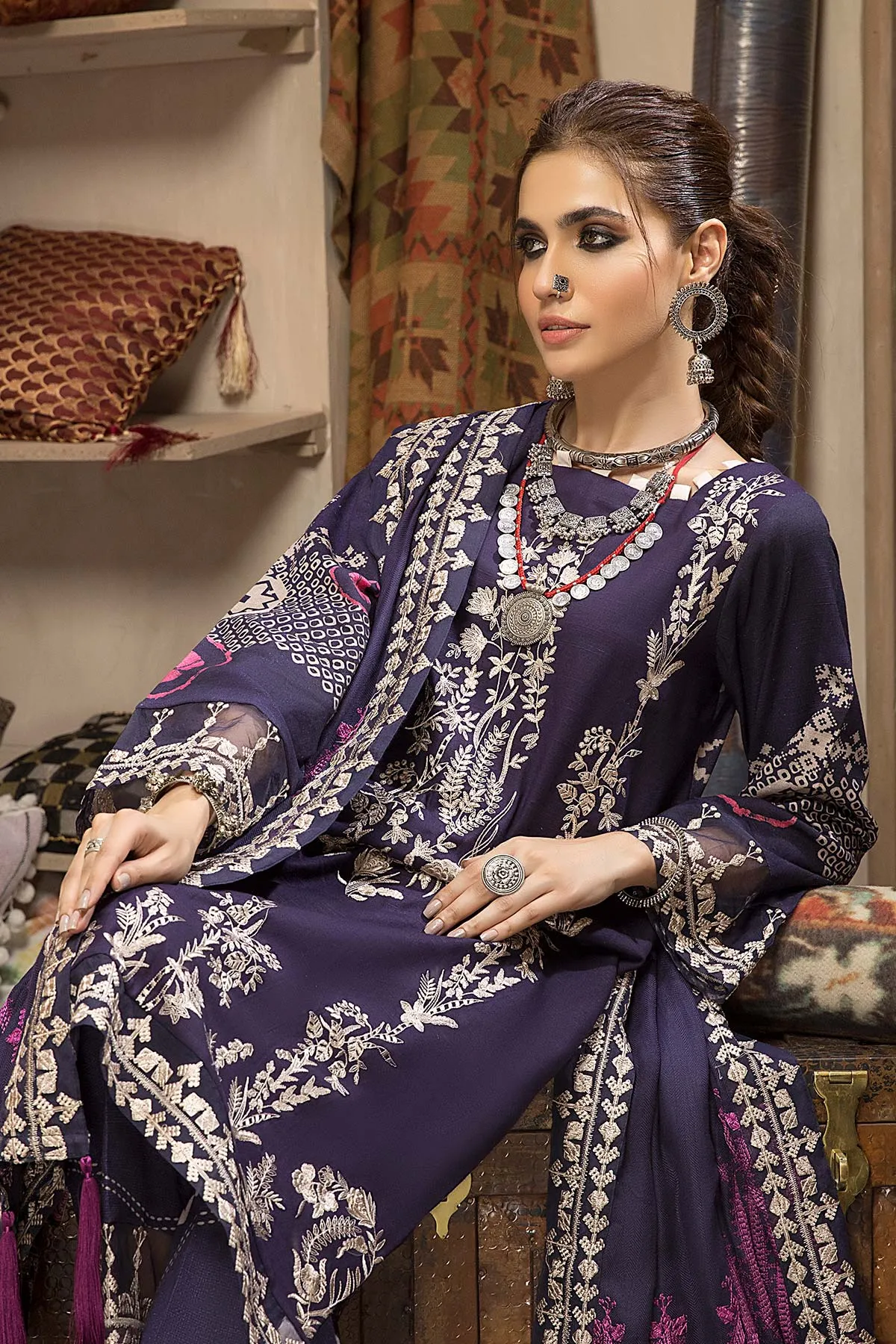 Charizma Naranji · Embroidered Khaddar With Khaddar Shawl Vol 1 – CNW-07